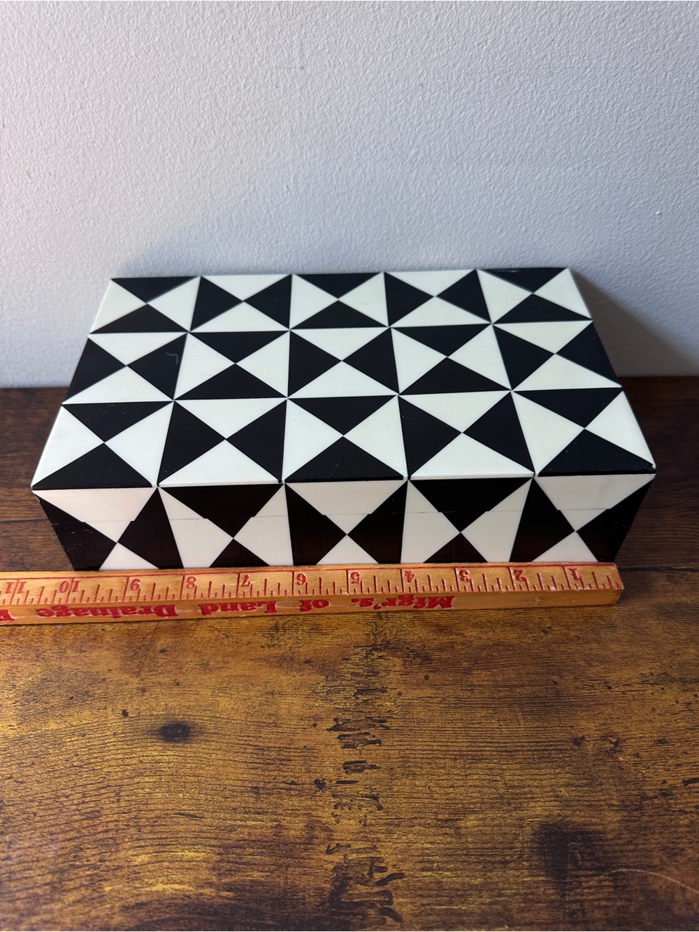 Handicrafts Home Black White Triangle Decorative Storage Box Inlay keepsakes - Picture 6 of 10